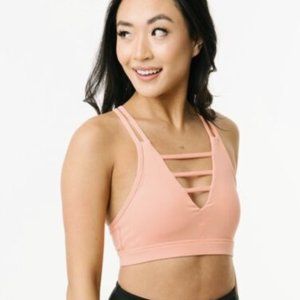 ZYIA Active Peach Strappy Large Grid BRA XXL 2XL